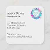 *~* Spirituele lotusbloem Mandala Om Aum Symbool Vierkante Visitekaartje (Achterkant)