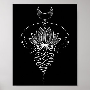 Spirituele Lotusbloem Unalome Zen-meditatie Yoga Poster