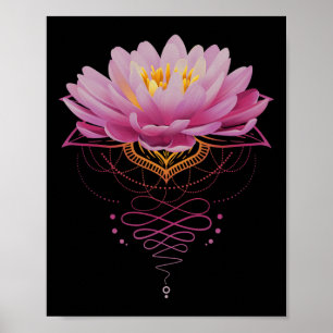 Spirituele Lotusbloem Unalome Zen-meditatie Yoga Poster