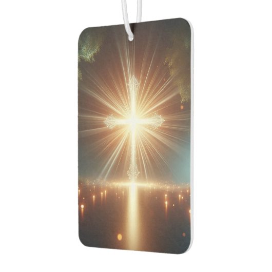 Spirituele luchtverfrisser met stralingskruis (Links)