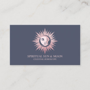 Spirituele Maan Zon Hemel Astrologie marineblauw Visitekaartje