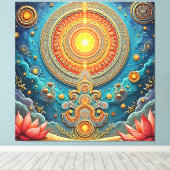 Spirituele Mandala Art Canvas Afdruk (Insitu (Houten vloer))