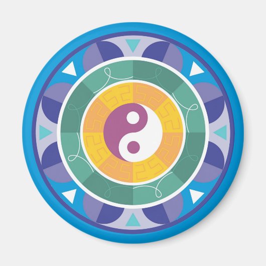 Spirituele Mandala Rainbow Colors Chinese Yin Yang Magneet (Voorkant)
