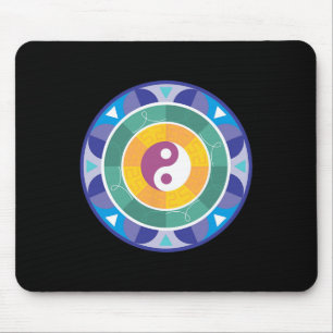 Spirituele Mandala Regenboog Kleur Chinese Yin Yan Muismat