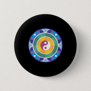 Spirituele Mandala Regenboog Kleur Chinese Yin Yan Ronde Button 5,7 Cm
