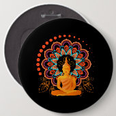 Spirituele meditatie Boeddha Ronde Button 6,0 Cm (Voorkant /achterkant)
