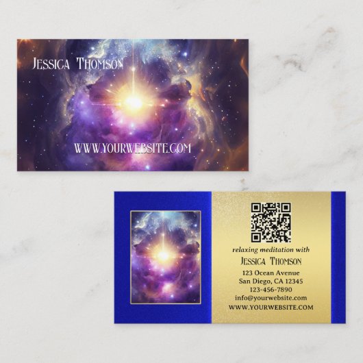 Spirituele Meditation Yoga Teacher Visitekaartje (Voorkant / Achterkant)