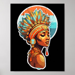Spirituele Melanine Trotse Inheemse Afro-Amerikaan Poster