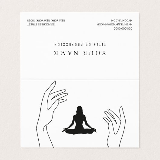 Spirituele minimale professionele Logo Yoga  Visitekaartje (Buitenkant ongevouwen)