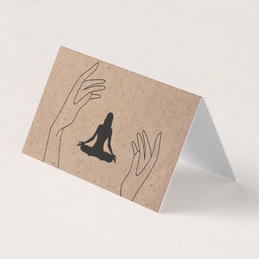 Spirituele minimale professionele Logo Yoga  Visitekaartje (Voorkant)