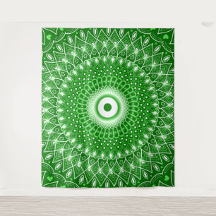 Spirituele moderne geometrische elegante groene ma wandkleed