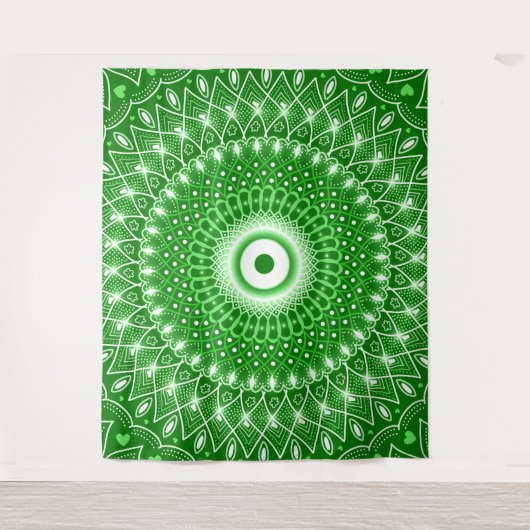 Spirituele moderne geometrische elegante groene ma wandkleed (Voorkant)