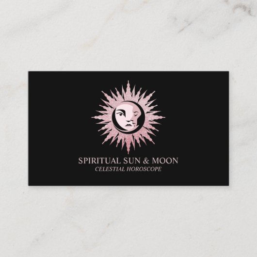 Spirituele Moon Sun Celestial Astrologie Visitekaartje (Voorkant)