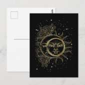 Spirituele Moon Sun Luna esthetische sterren Briefkaart (Voorkant / Achterkant)