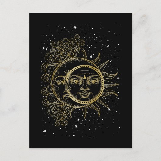 Spirituele Moon Sun Luna esthetische sterren Briefkaart (Voorkant)