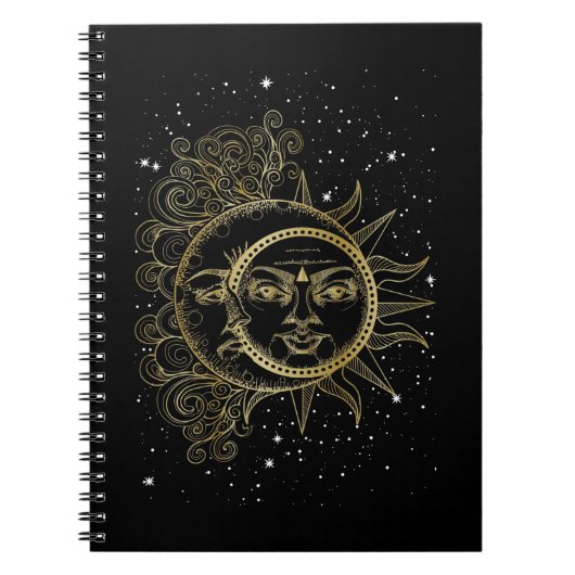 Spirituele Moon Sun Luna esthetische sterren Notitieboek (Voorkant)