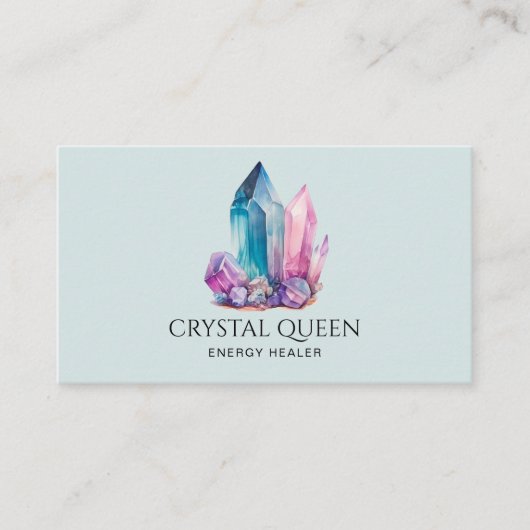 Spirituele mystieke energie healer kristal Pareltj Visitekaartje (Voorkant)
