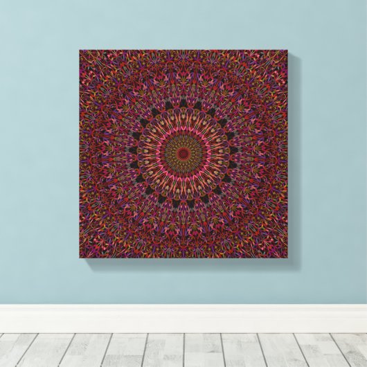 Spirituele Nachttuin Mandala Canvas Afdruk (Insitu (Houten vloer))