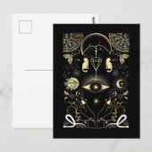 Spirituele Natuur Moon Astrology Sun Stars Cat Briefkaart (Voorkant / Achterkant)