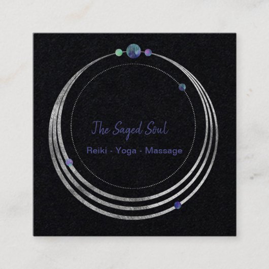 Spirituele New age en metafysisch geometrisch Vierkante Visitekaartje (Voorkant)