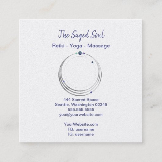 Spirituele New age en metafysisch Vierkante Visitekaartje (Achterkant)