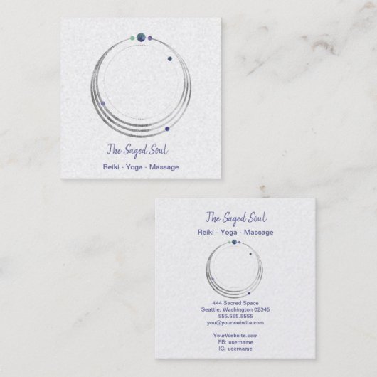 Spirituele New age en metafysisch Vierkante Visitekaartje (Voorkant / Achterkant)