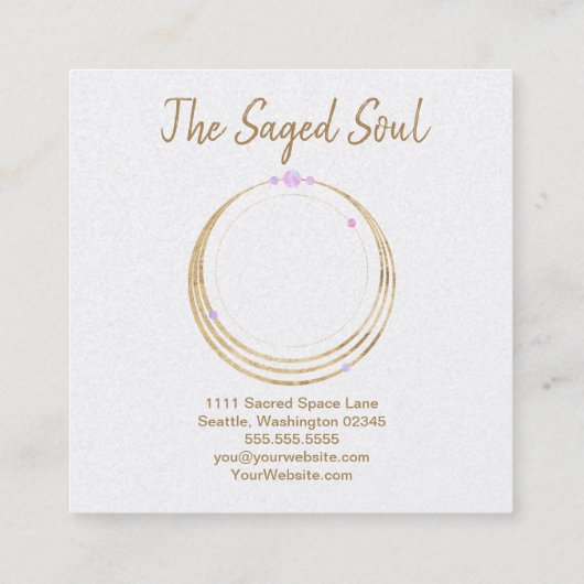 Spirituele New age en metafysisch Vierkante Visitekaartje (Achterkant)