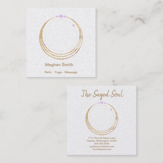 Spirituele New age en metafysisch Vierkante Visitekaartje (Voorkant / Achterkant)