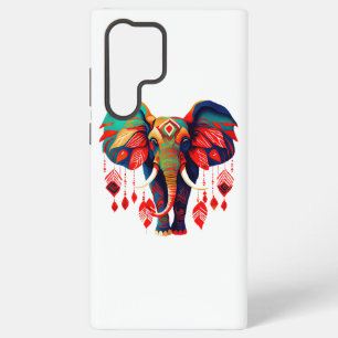 Spirituele Olifant met Rode Veren Samsung Galaxy Hoesje
