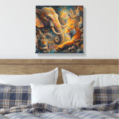 spirituele olifant tijger canvas afdruk (Insitu (Slaapkamer))
