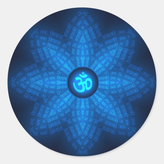 Spirituele Om Mantra Ronde Sticker (Voorkant)