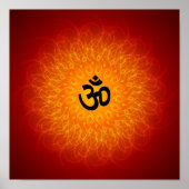 Spirituele Om on Mandala Poster (Voorkant)