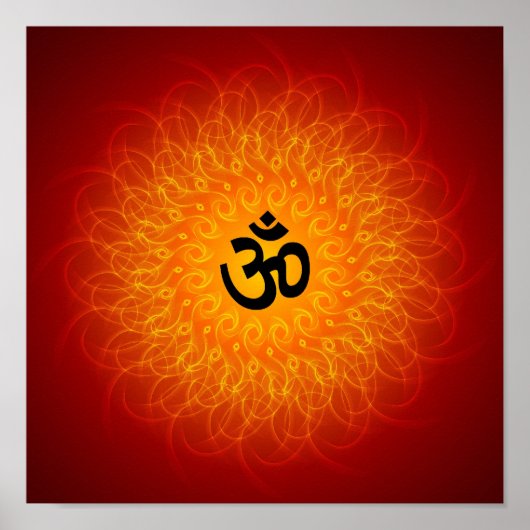 Spirituele Om on Mandala Poster (Voorkant)