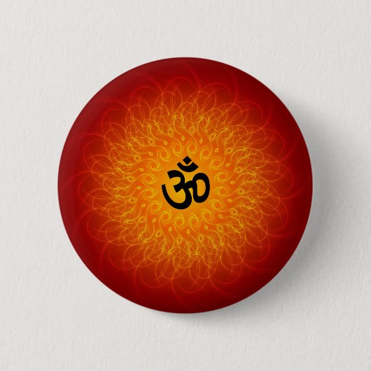 Spirituele Om op Mandala Ronde Button 5,7 Cm (Voorkant)