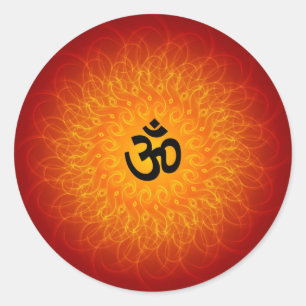 Spirituele OM op Mandala Ronde Sticker