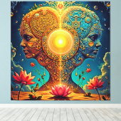 Spirituele ontwakingskunst canvas afdruk (Insitu (Houten vloer))