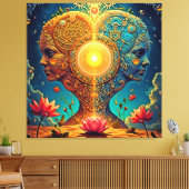 Spirituele ontwakingskunst canvas afdruk (Insitu (Woonkamer))