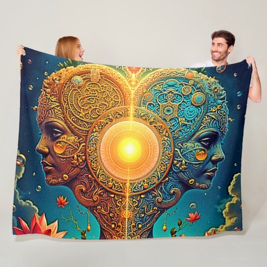 Spirituele ontwakingskunst fleece deken (In situ)