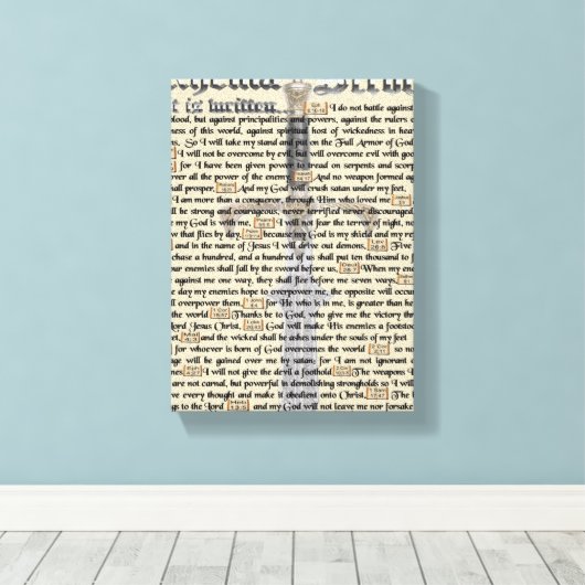 Spirituele oorlogvoering canvas afdruk (Insitu (Houten vloer))