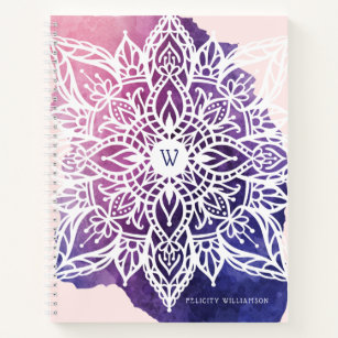 Spirituele organische en geometrische Mandala-Wate Notitieboek