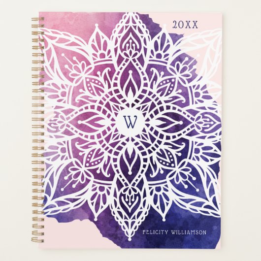 Spirituele organische en geometrische Mandala-Wate Planner (Voorkant)