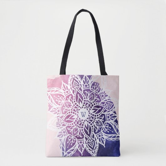 Spirituele organische en geometrische Mandala-Wate Tote Bag (Voorkant)