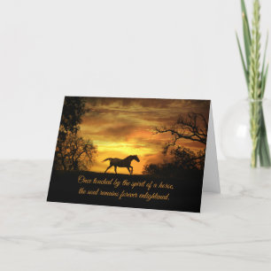 Spirituele paardensympathikaart met paarden en zon kaart