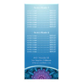 Spirituele Paarse Bloem mandala prijslijst menu (Achterkant)