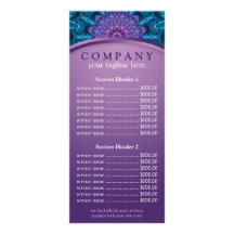 Spirituele Paarse Bloem mandala prijslijst menu