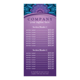 Spirituele Paarse Bloem mandala prijslijst menu