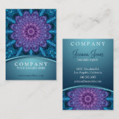 Spirituele paarse bloem , zee blauw - chubby visitekaartje (Voorkant / Achterkant)