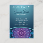 Spirituele paarse bloem , zee blauw - chubby visitekaartje (Achterkant)