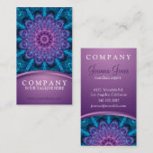 Spirituele paarse bloem, zee blauw visitekaartje (Voorkant / Achterkant)