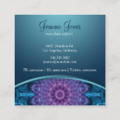 Spirituele paarse bloem, zee van blauw vierkante visitekaartje (Achterkant)